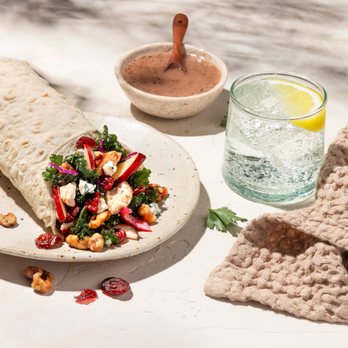 Luna Grill The Hill - Apple Walnut Wrap - Mediterranean Near Me - Dallas, Texas Luna Grill The Hill - Apple Walnut Wrap - Mediterranean Near Me - Dallas, Texas