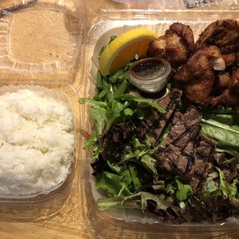 Taiko - Sesame chicken & beef teriyaki lunch combo $11.50, comes with decent portion of rice - Japanese Near Me - Irvine, California Taiko - Sesame chicken & beef teriyaki lunch combo $11.50, comes with decent portion of rice - Japanese Near Me - Irvine, California