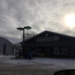 New B's Cafe And Store - Front of the building with the old gas pump.