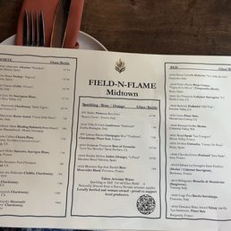 Wine menu