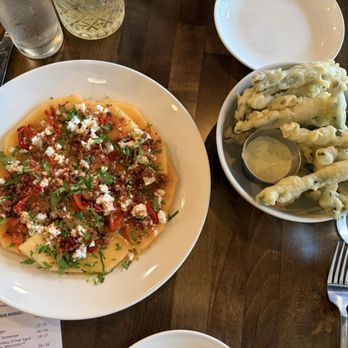 Rooted - Cantaloupe salad and tempura green beans - Wine Bars Near Me - Minooka, Illinois