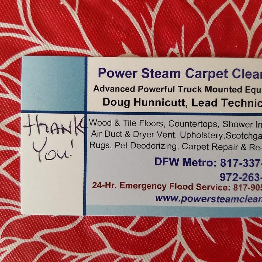 Power Steam Carpet Cleaning - Business card, d'uh. - Carpet Cleaning Near Me - Fort Worth, Texas Power Steam Carpet Cleaning - Business card, d'uh. - Carpet Cleaning Near Me - Fort Worth, Texas