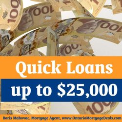 Ontario Mortgage Deals - $25,000 quick loans!