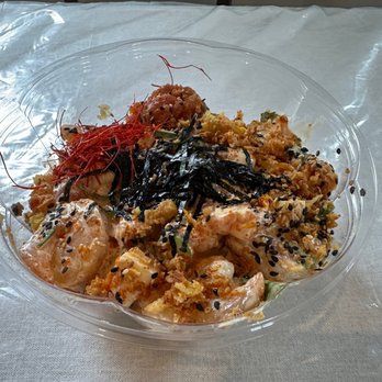 The Poki - a clear bowl of food on a table - Poke Near Me - Nashville, Tennessee The Poki - a clear bowl of food on a table - Poke Near Me - Nashville, Tennessee