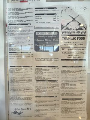 Menu photo 1 E-San Rod-Sap Anaheim, CA