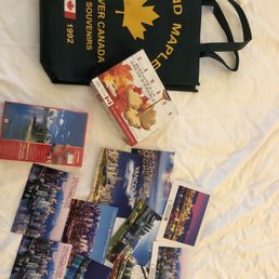Postcards, cookies, chocolates, reusable bag Postcards, cookies, chocolates, reusable bag