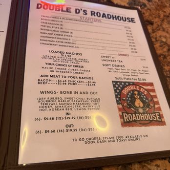 Double D's Roadhouse - Menu - Sandwiches Near Me - Osage Beach, Missouri