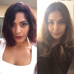 Before long and light. After short, dark and bold.