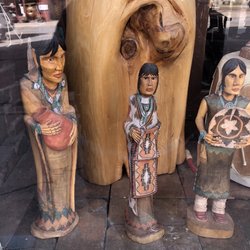 Storyteller Indian Store - In the front window of Storyteller