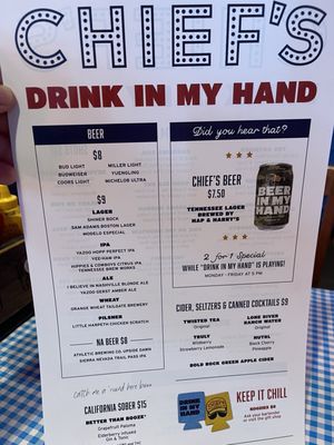 Menu photo 7 Chief's on Broadway Nashville, TN Menu photo 7 Chief's on Broadway Nashville, TN