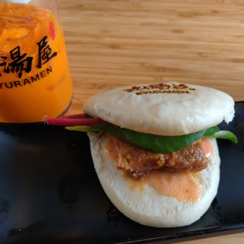 Kyuramen - Flushing - Thai Iced Tea and Steamed Pork Bun combo - Ramen Near Me - Flushing, New York Kyuramen - Flushing - Thai Iced Tea and Steamed Pork Bun combo - Ramen Near Me - Flushing, New York