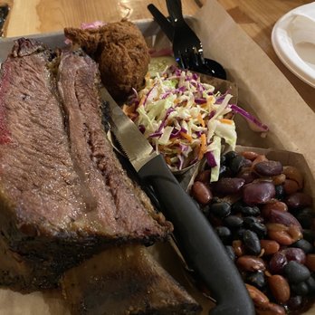 Moab Spitfire Smokehouse - Beef ribs with baked beans and cole slaw. - Barbeque Near Me - Moab, Utah Moab Spitfire Smokehouse - Beef ribs with baked beans and cole slaw. - Barbeque Near Me - Moab, Utah