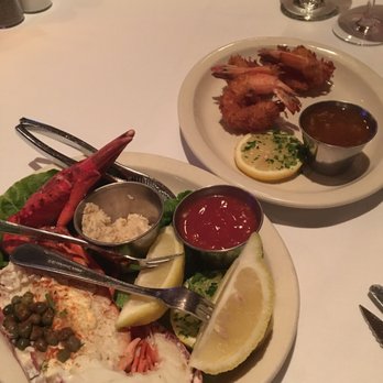 The River Palm Terrace - 1/2 Lobster cocktail and coconut Coconut Shrimp - Steakhouses Near Me - Edgewater, New Jersey