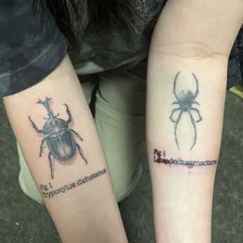 Mariposa Tattoo - Finished + healed black widow from Oct 2022 - Tattoo Near Me - Flagstaff, Arizona