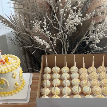 66Strawberries - Cake along with birthday cake and chocolate flavored cake pops. - Custom Cakes Near Me - Mountain House, California