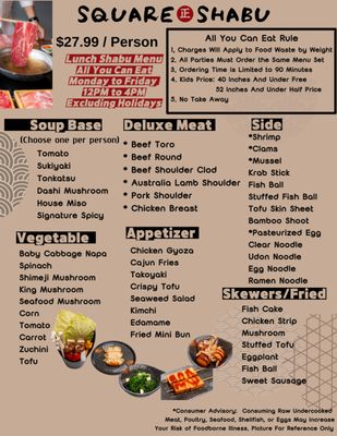 Menu photo 6 Square Shabu Spring Valley, NV Menu photo 6 Square Shabu Spring Valley, NV