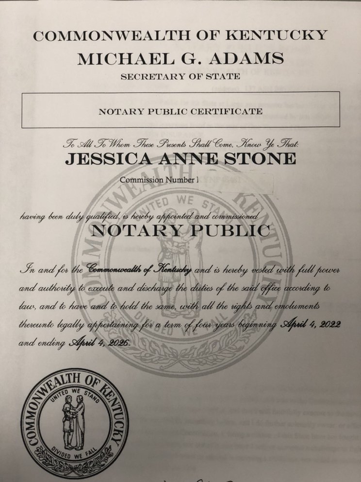 JESSICA’S NOTARY SERVICES Request a Quote Hustonville, KY Yelp