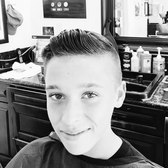 The Senor Barbers - Young man's slicked back haircut. - Barbers Near Me - San Clemente, California The Senor Barbers - Young man's slicked back haircut. - Barbers Near Me - San Clemente, California