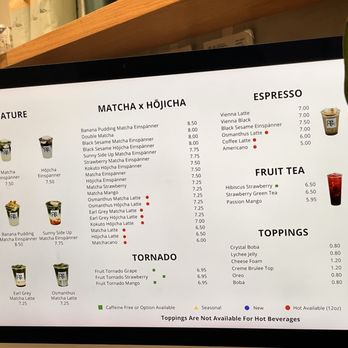 Ceré Tea - The menu 7/5/26 - Coffee & Tea Near Me - Burlingame, California