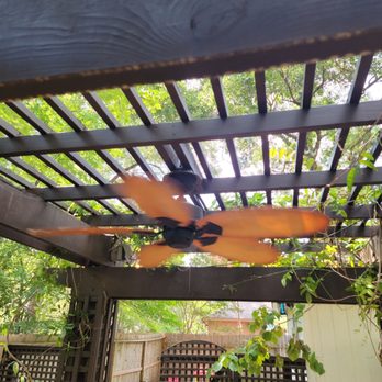 Handyman and Sam - Finished pergola top with fan installation - General Contractors Near Me Handyman and Sam - Finished pergola top with fan installation - General Contractors Near Me
