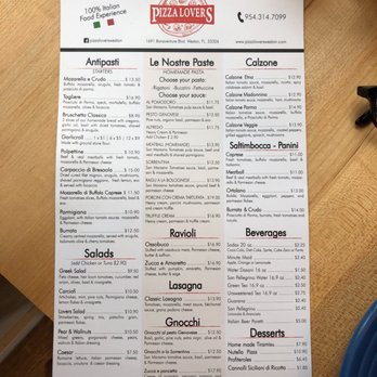 Pizza Lovers Bistro - Menu 6/29/2018 Front - Pizza Near Me - Weston, Florida Pizza Lovers Bistro - Menu 6/29/2018 Front - Pizza Near Me - Weston, Florida
