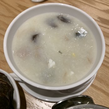 Tim Ho Wan - Hell's Kitchen - Congee with Pork & Preserved Egg ($4) - Dim Sum Near Me - New York, New York Tim Ho Wan - Hell's Kitchen - Congee with Pork & Preserved Egg ($4) - Dim Sum Near Me - New York, New York