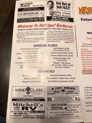 Menu photo 8 Hot Spot Barbecue Pensacola, FL Menu photo 8 Hot Spot Barbecue Pensacola, FL