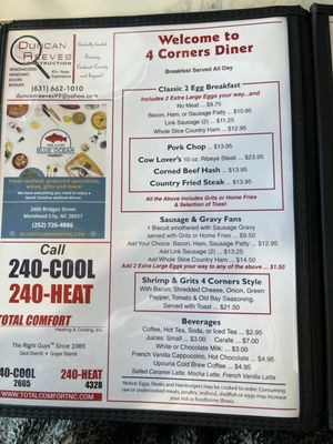 Menu photo 5 4 Corners Diner Atlantic Beach, NC