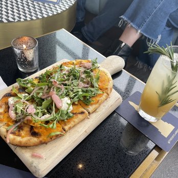 The Skylark - Flatbread, $23 (ricotta, honey nut squash, arugula) - Cocktail Bars Near Me - New York, New York