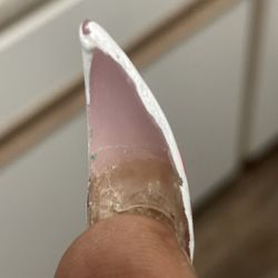 Hollywood Nail & Spa - Tech put acrylic UNDERNEATH nail!!!