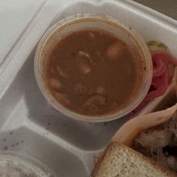 Honor BBQ - Beans are not even cooked and the liquid is Apple cider vinegar. - Barbeque Near Me - Las Vegas, Nevada Honor BBQ - Beans are not even cooked and the liquid is Apple cider vinegar. - Barbeque Near Me - Las Vegas, Nevada