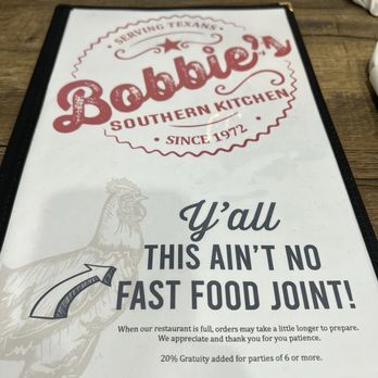 Bobbie's Southern Kitchen - Menu - American Near Me - San Antonio, Texas