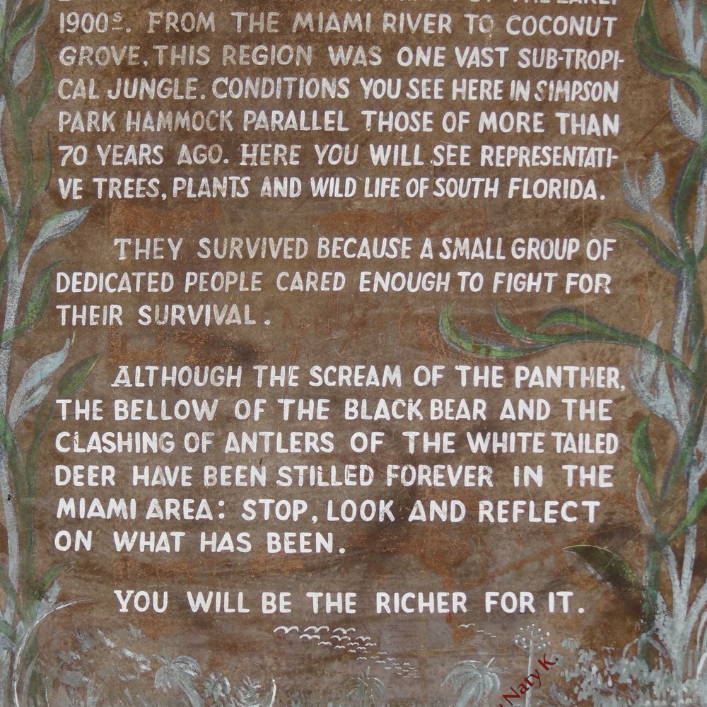Simpson Park - Sign explains animals long gone from the area. - Parks Near Me - Miami, Florida Simpson Park - Sign explains animals long gone from the area. - Parks Near Me - Miami, Florida