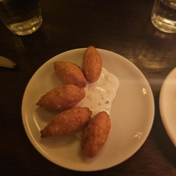 Frenchette - Smoked Trout Beignets- Ranchette. $16 Decent flavor - Brasseries Near Me - New York, New York