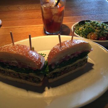 R+D Kitchen - My all time fav, veggie burger with side of tabouli - New American Near Me - Santa Monica, California R+D Kitchen - My all time fav, veggie burger with side of tabouli - New American Near Me - Santa Monica, California
