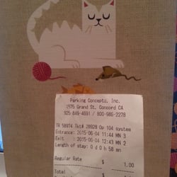 Parking Concepts - Parking receipt $1/hour Drive safely! (Receipt says "Grand St.", but it's actually GRANT St., in Concord)