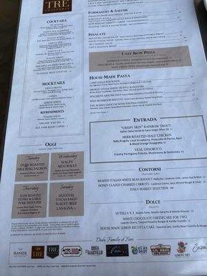 Menu photo 1 Tre Trattoria San Antonio, TX Menu photo 1 Tre Trattoria San Antonio, TX