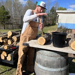 Shitake Mushroom Class (inoculating logs with mushroom spawn)