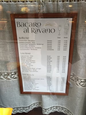 Menu photo 2 Bacaro al Ravano Venezia, VE Menu photo 2 Bacaro al Ravano Venezia, VE
