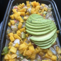 Ceviche de camarón con mancho Ceviche de camarón con mancho