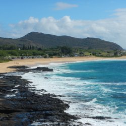 Sandy Beach Park - View of Sandy Beach Park from the Halona Blowhole.
