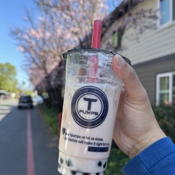 Tpumps - Rose vanilla green tea with honey boba - Bubble Tea Near Me - San Jose, California