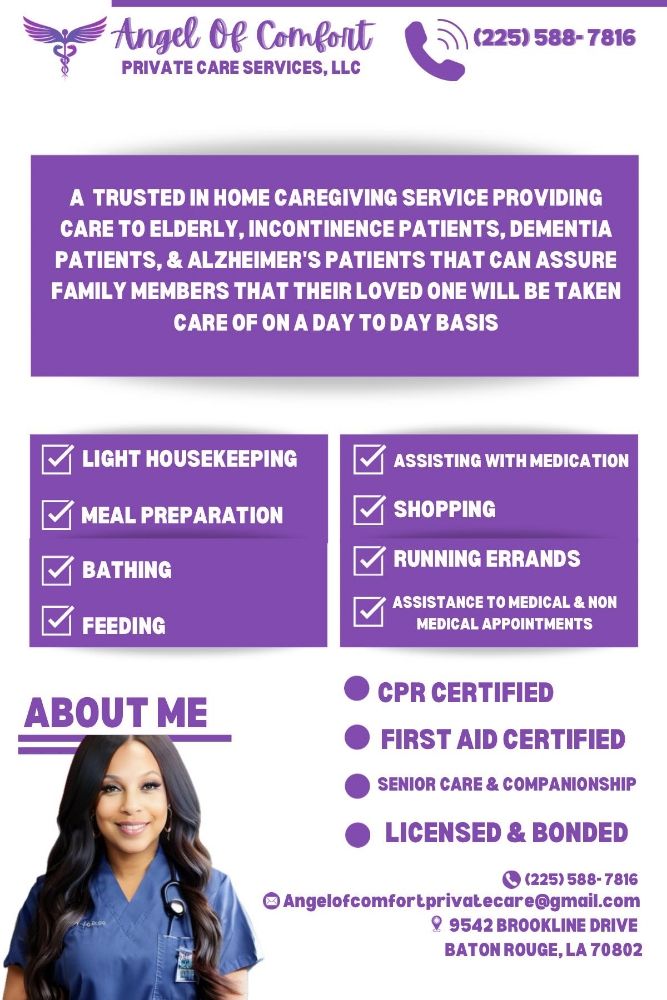 Angel Of Comfort Private Care Service - home care agency in Baton Rouge, LA