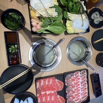 Mumu Hot Pot - Table of food - Hot Pot Near Me - Torrance, California Mumu Hot Pot - Table of food - Hot Pot Near Me - Torrance, California