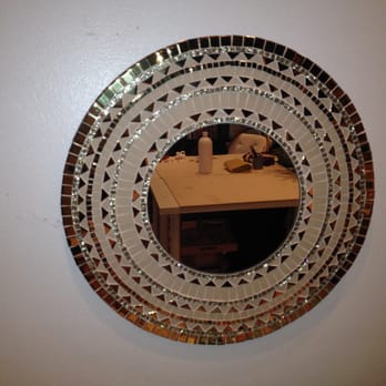 Luna Mosaïque - miroir doré blanc - Arts & Crafts Near Me - Paris, 75