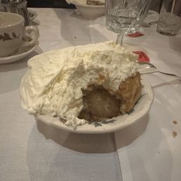 Apple pie with fresh whipped cream
