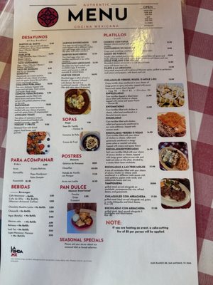 Menu photo 2 La Fonda Mx. San Antonio, TX Menu photo 2 La Fonda Mx. San Antonio, TX