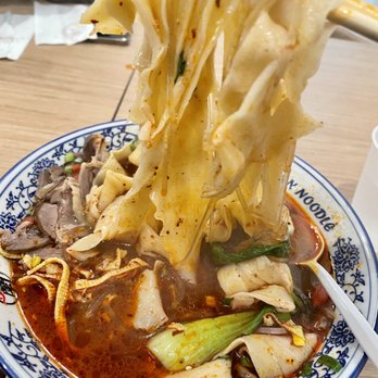 LAN Noodle - Lamb Noodle Soup with wide flat noodles. I asked for it spicy- so good! - Noodles Near Me - West Covina, California LAN Noodle - Lamb Noodle Soup with wide flat noodles. I asked for it spicy- so good! - Noodles Near Me - West Covina, California