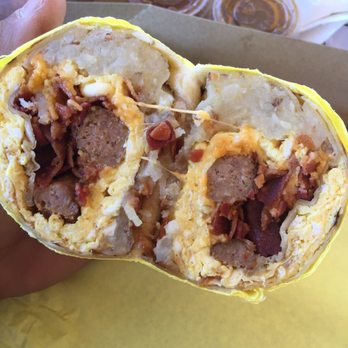 Lucky Boy - Bacon and Sausage Breakfast Burrito - Burgers Near Me - Pasadena, California