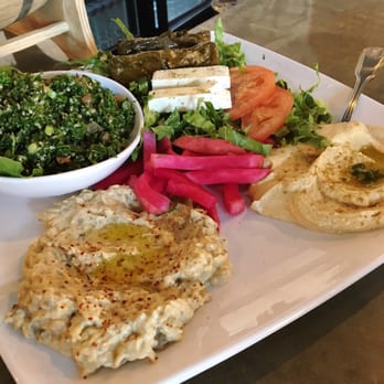 The Diplomat Eatery and Tavern - Appetizer Sampler $24: Hummus, tabouli, babaganoush, feta cheese, grape leaves, pickles. - Mediterranean Near Me - Monrovia, California The Diplomat Eatery and Tavern - Appetizer Sampler $24: Hummus, tabouli, babaganoush, feta cheese, grape leaves, pickles. - Mediterranean Near Me - Monrovia, California